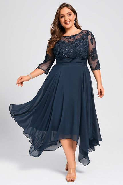 Robe Cérémonie En Dentelle Marine - gallery 9