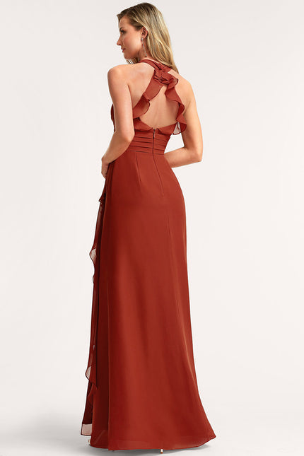 Robe Cérémonie Longue Volants Rose - gallery 4