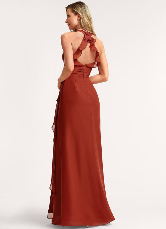 Robe Cérémonie Longue Volants Rose - gallery 4