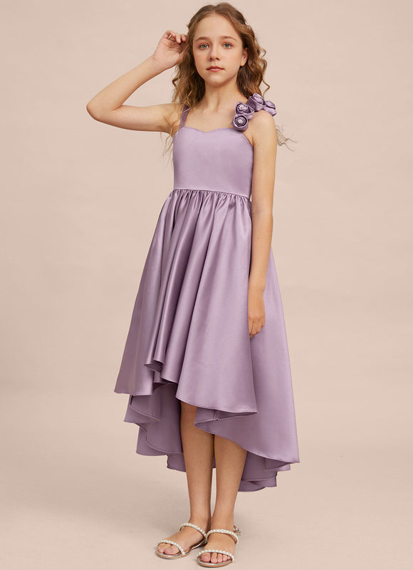 Robe Cérémonie Satin Lilas Asymétrique - gallery 6