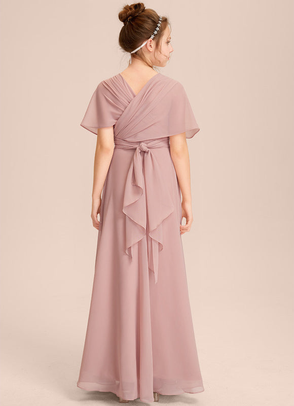 Robe Cérémonie Mousseline Rose Poudré - gallery 8