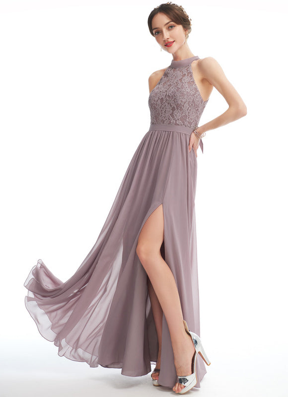 Robe Cérémonie Drapé Lavande