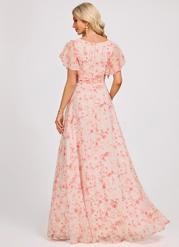 Robe Cérémonie Longue Volants Rose - gallery 5