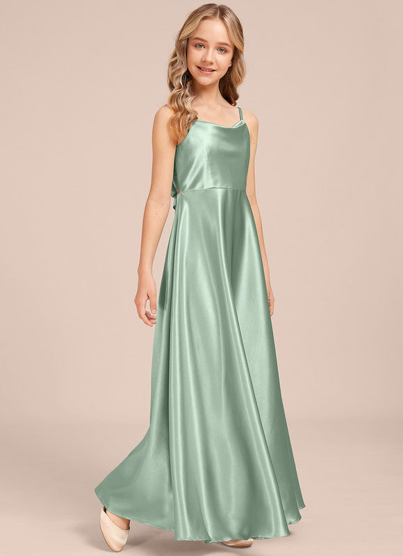 Robe Cérémonie Satinée Verte - gallery 5