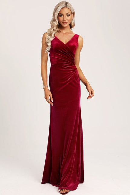 Robe Cérémonie Rouge Velours Chic - gallery 3