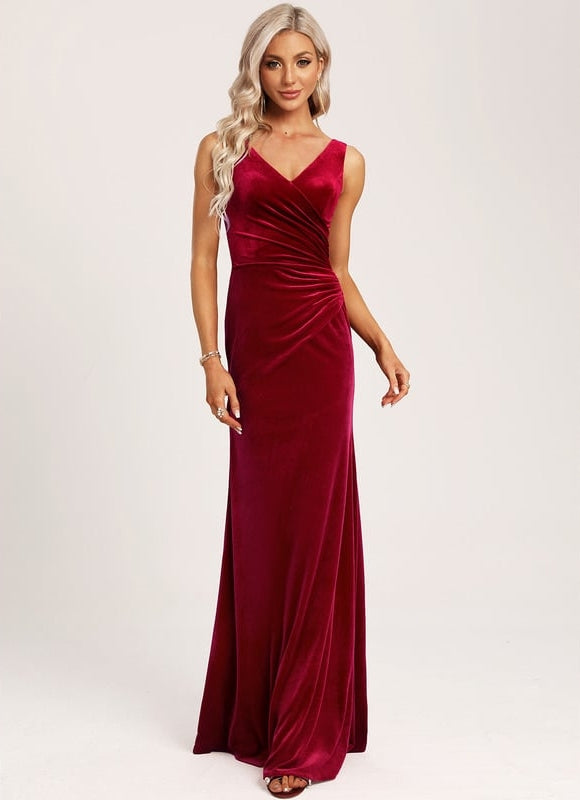 Robe Cérémonie Rouge Velours Chic - gallery 3