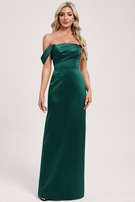 Robe Cérémonie Satinée Épaule Dénudée