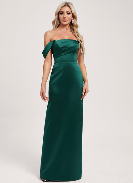 Robe Cérémonie Satinée Épaule Dénudée