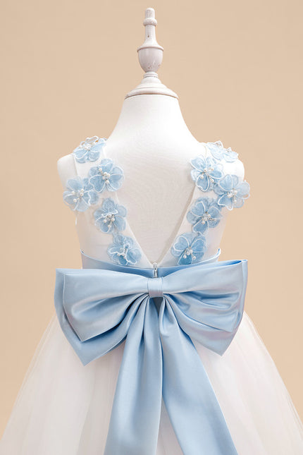 Robe Cérémonie Fille Tulle Bleu - gallery 8
