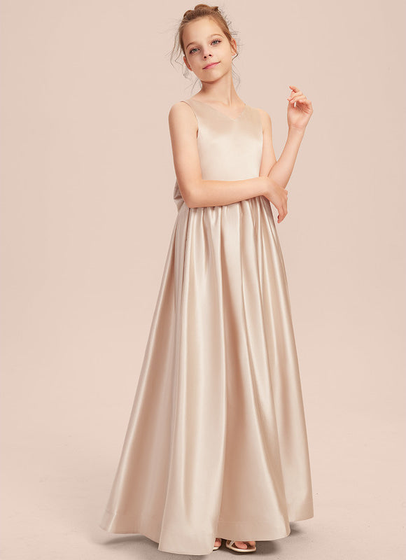 Robe Cérémonie Satin Longue Junior - gallery 6