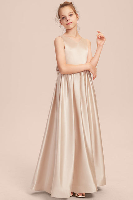 Robe Cérémonie Satin Longue Junior - gallery 6
