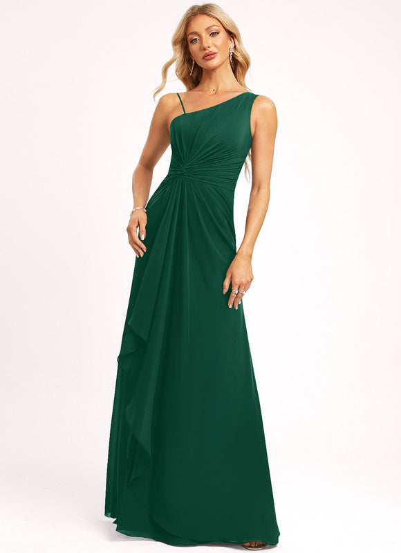 Robe Cérémonie Élégance Asymétrique Vert - gallery 4