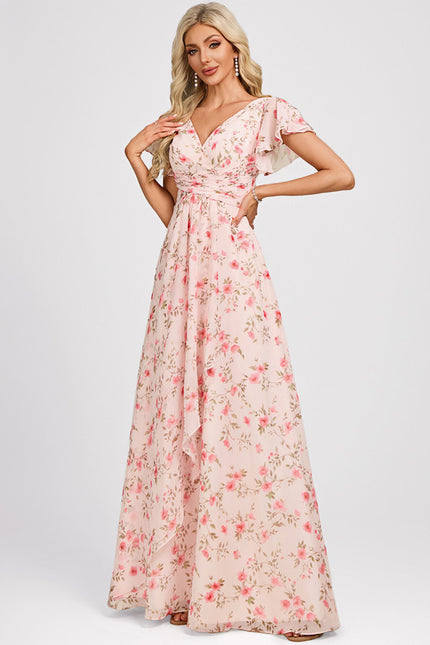 Robe Cérémonie Longue Volants Rose - gallery 3