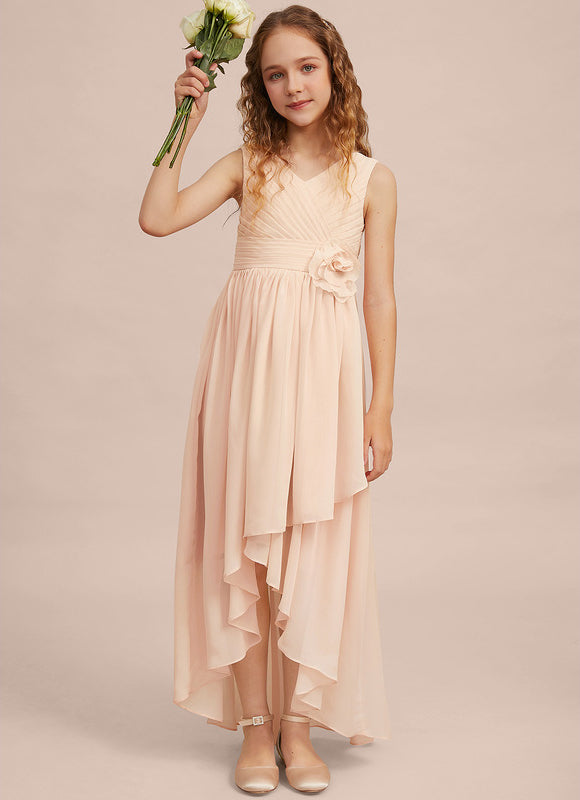 Robe Cérémonie Asymétrique Fleurie - gallery 3