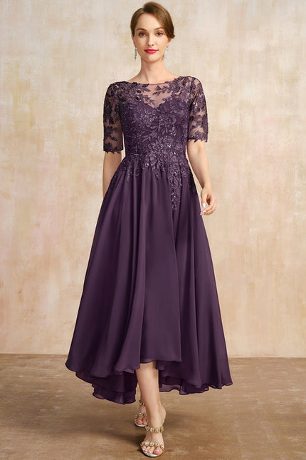 Robe Cérémonie En Dentelle Marine - gallery 1