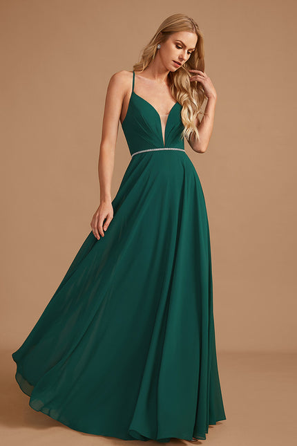Robe Cérémonie Émeraude Flottante