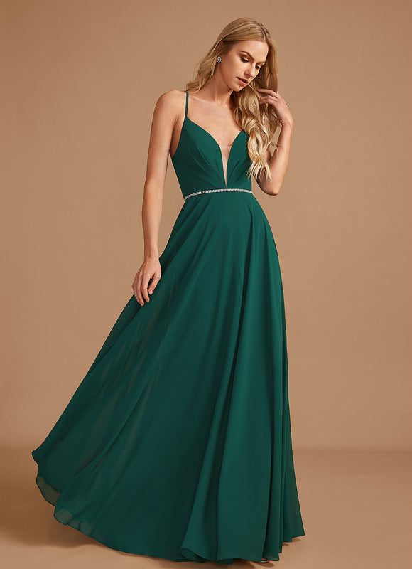 Robe Cérémonie Émeraude Flottante