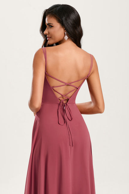 Robe Cérémonie Longue Volants Rose - gallery 6