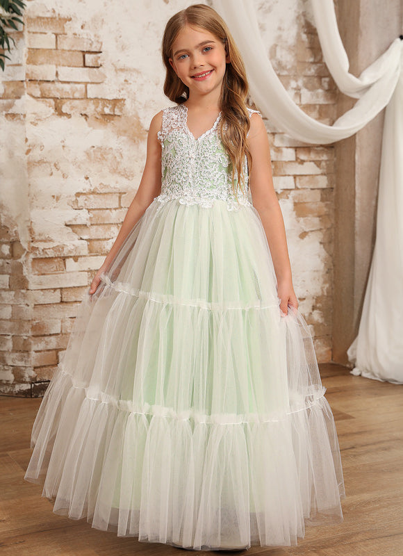 Robe Cérémonie Tulle Vert Doux - gallery 1