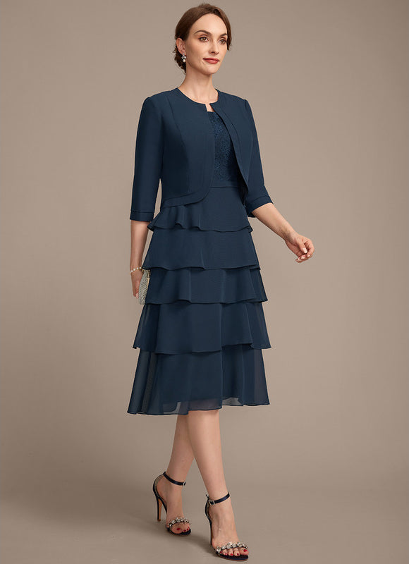 Robe Ceremonie Grande Taille Bleu Marine - gallery 4