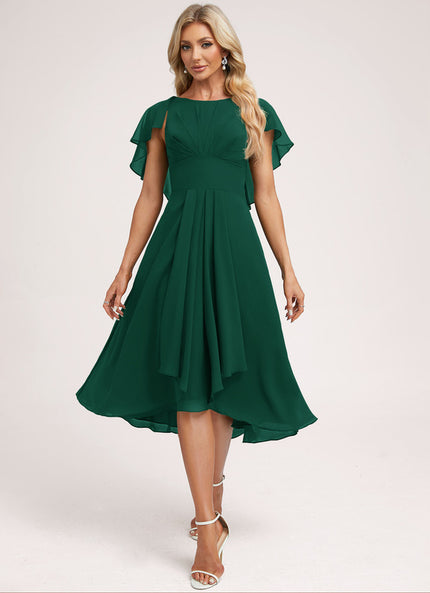Robe Cérémonie Col Rond Volantée