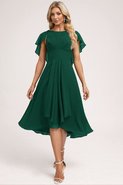 Robe Cérémonie Col Rond Volantée