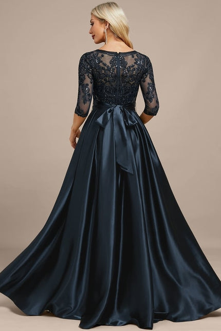 Robe Cérémonie Élégante Nuit Satinée - gallery 6