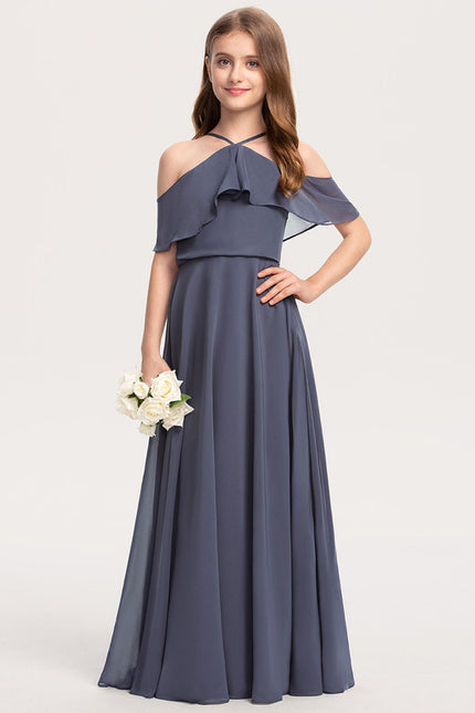 Robe Cérémonie Chiffon Marine - gallery 1