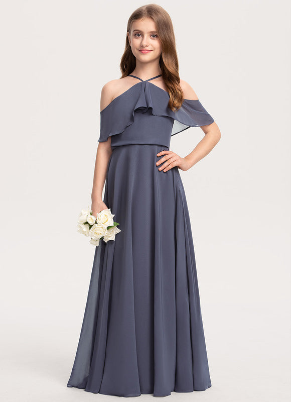 Robe Cérémonie Chiffon Marine - gallery 1