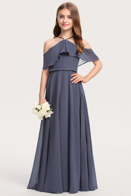 Robe Cérémonie Chiffon Marine - gallery 1