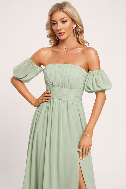 Robe Cérémonie Vert Menthe Fluide - gallery 4