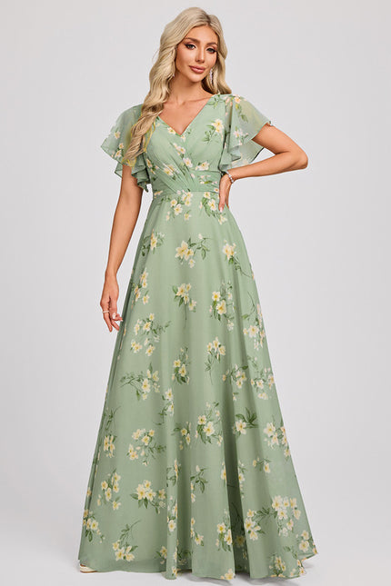 Robe Cérémonie Longue Volants Rose - gallery 1