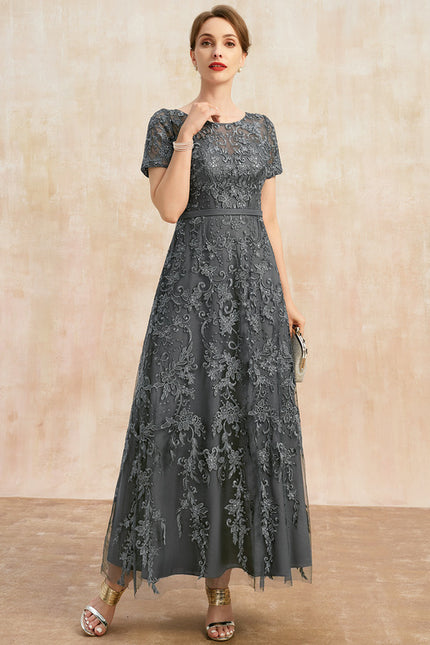 Robe Cérémonie Longue Violette Brodée - gallery 2