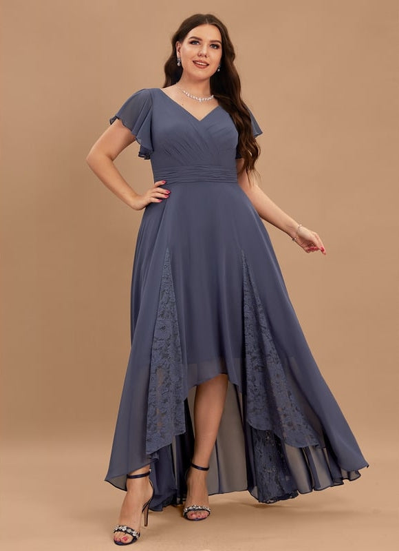 Robe Cérémonie Dentelle Asymétrique - gallery 6