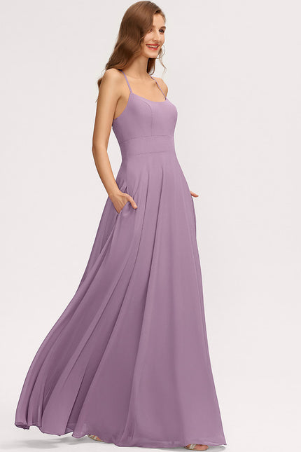 Robe Cérémonie Longue Beige Satinée - gallery 2