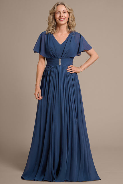 Robe Cérémonie Fluide Bleu Nuit - gallery 2