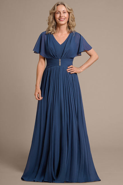 Robe Cérémonie Fluide Bleu Nuit - gallery 2