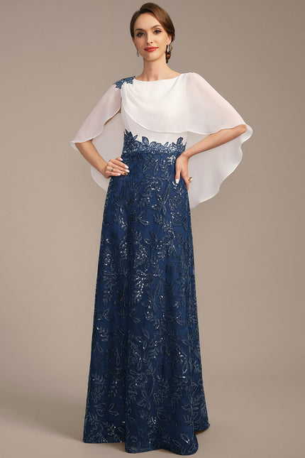 Robe Cérémonie Longue Marine Brodée - gallery 2