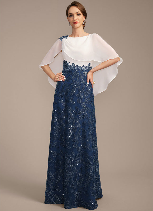 Robe Cérémonie Longue Marine Brodée - gallery 2