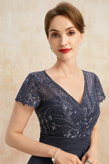 Robe Cérémonie Vaporeuse Marine Élégante - gallery 5