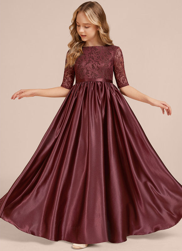 Robe Cérémonie Satin Bordeaux Chic - gallery 4
