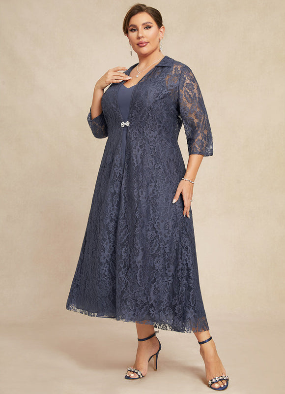 Robe Cérémonie Chic Matériel Dentelle - gallery 9