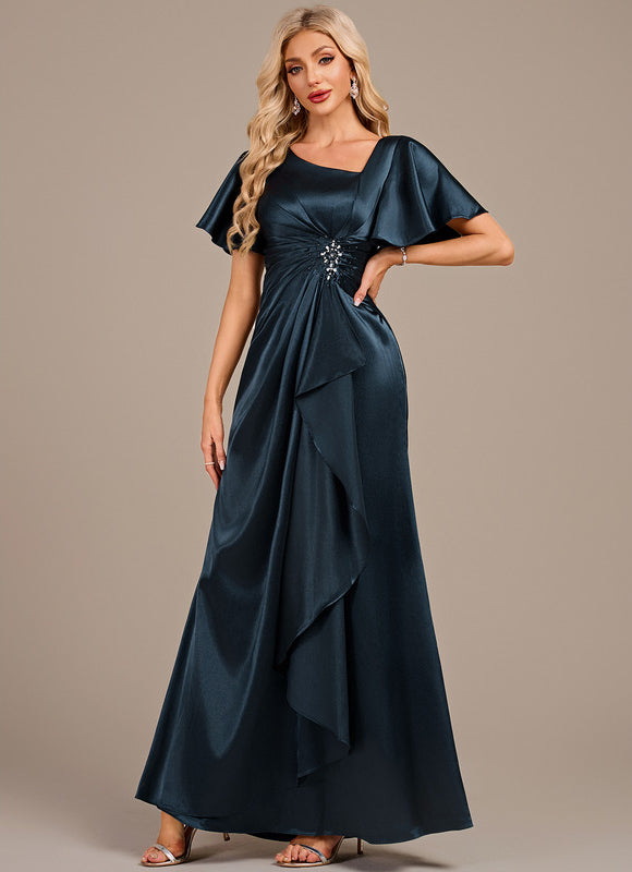 Robe Cérémonie Satin Bleu Nuit - gallery 3
