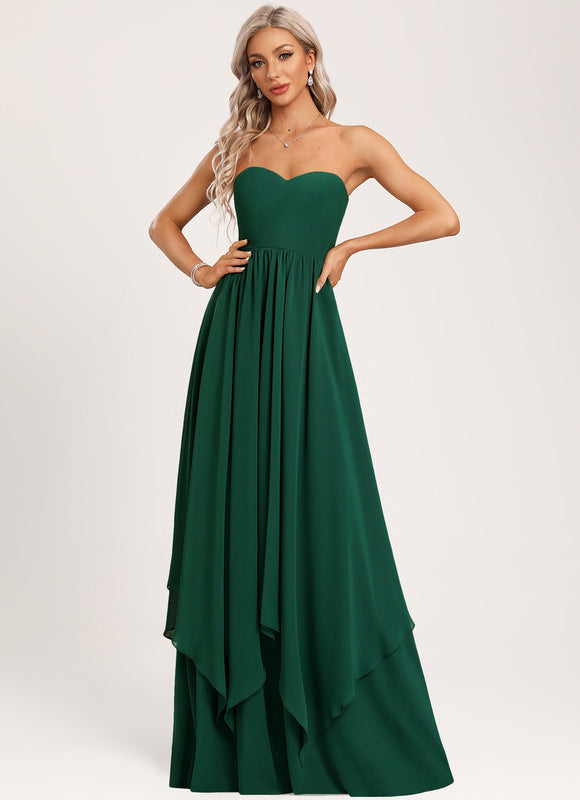 Robe Cérémonie Chic Émeraude Flottante - gallery 2