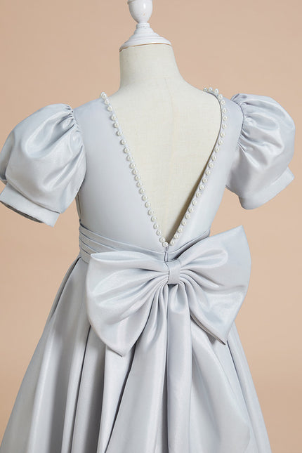 Robe Cérémonie Satinée Grise - gallery 4