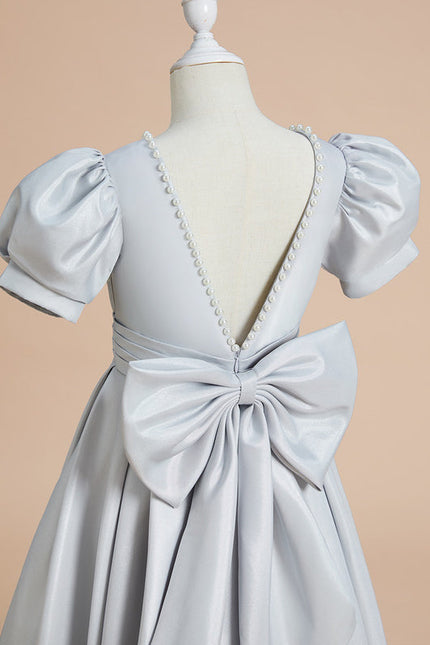 Robe Cérémonie Satinée Grise - gallery 4