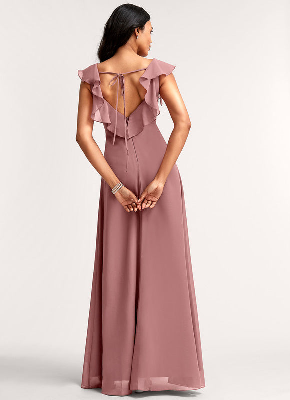 Robe Cérémonie Longue Volants Rose - gallery 4