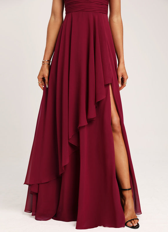 Robe Cérémonie Longue Volants Rose - gallery 1