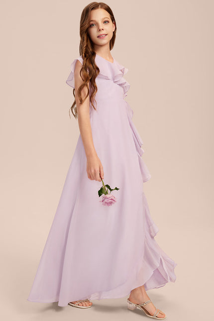 Robe Cérémonie Mousseline Bleu Pastel - gallery 3