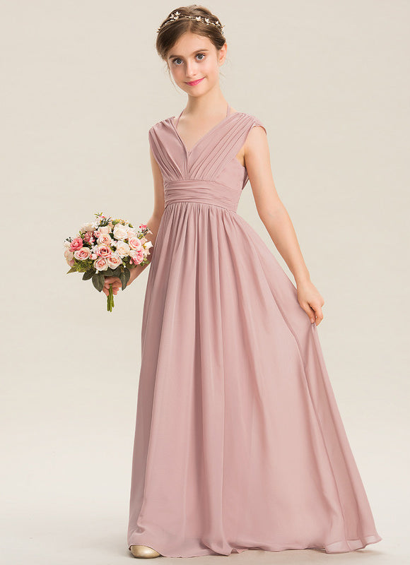 Robe Cérémonie Demoiselle Dhonneur Beige - gallery 1